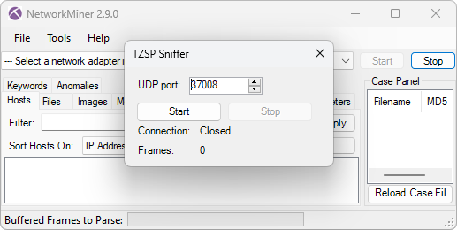 NetworkMiner TZSP Sniffer