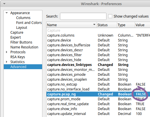 How to set PCAP as default save file format in Wireshark